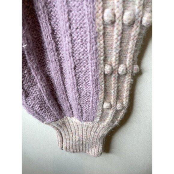 LOVESHACKFANCY Landana Wool Knit Bauble Jogger Pants Lavender Size L NWT $395 - Picture 11 of 12